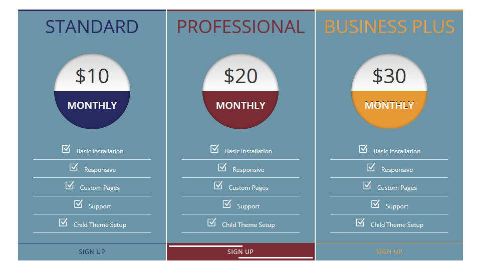 Box Hover Effect & Pricing Table & Progress Bar Part6