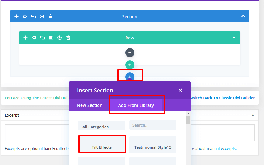 How to add tilt effect in divi