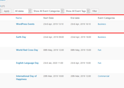 Event Mananger Plugin Documentation