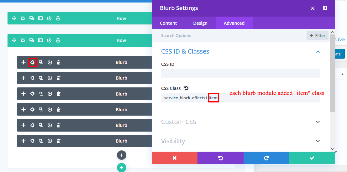 How to add slider using blurb,team,testimonial modules