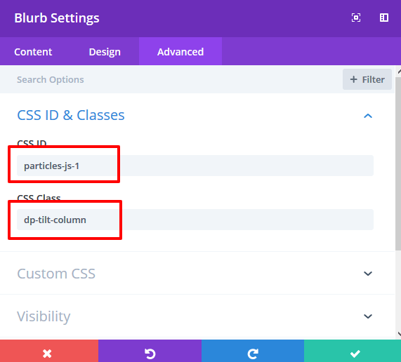 How to add tilt with particles js without any plugin in divi