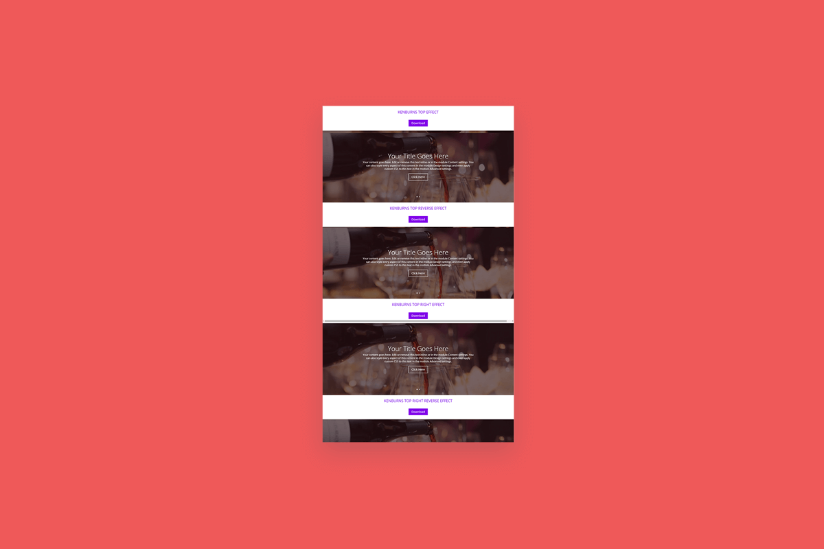 How to add Various Kenburns effects in divi fullwidth slider module part 2