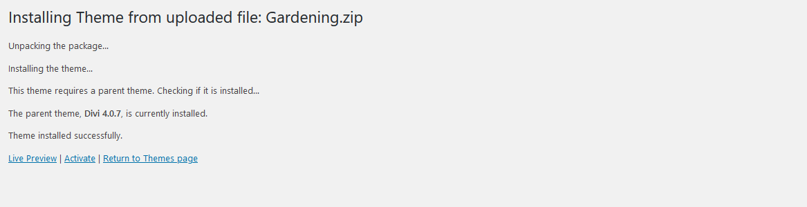 Gardening Theme Documentation