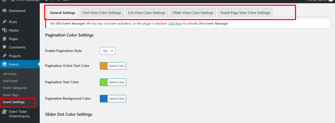 Event Mananger Plugin Documentation