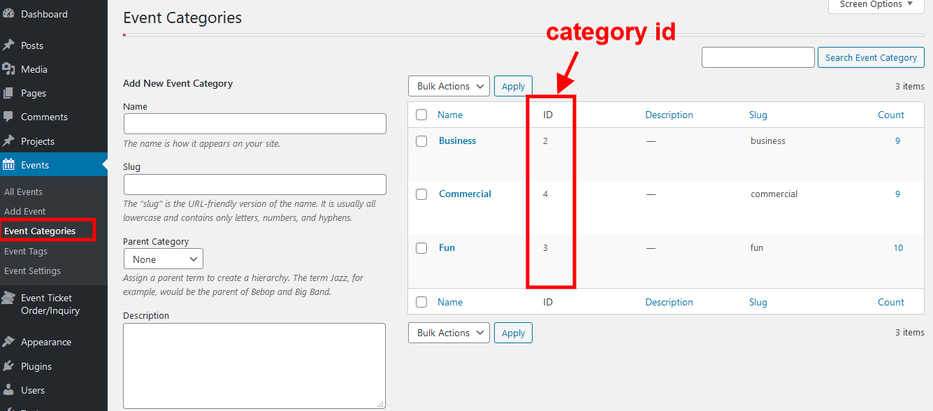 Event Mananger Plugin Documentation