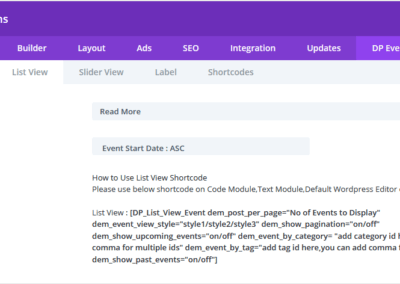 Event Mananger Plugin Documentation