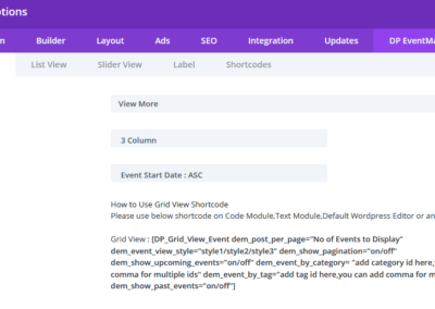 Event Mananger Plugin Documentation