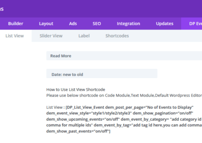 Event Mananger Plugin Documentation