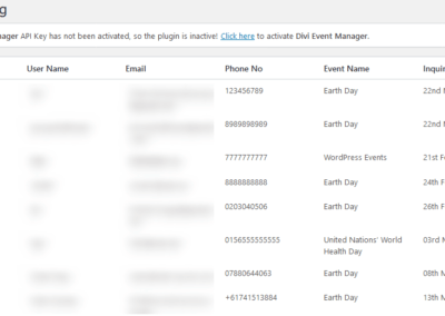 Event Mananger Plugin Documentation