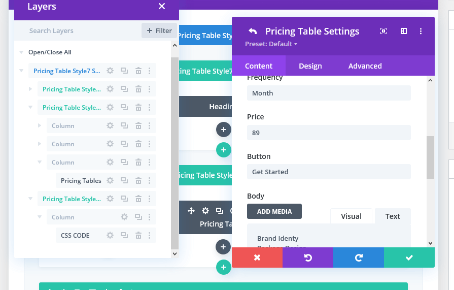 Divi Pricing Table Bundle Documentation