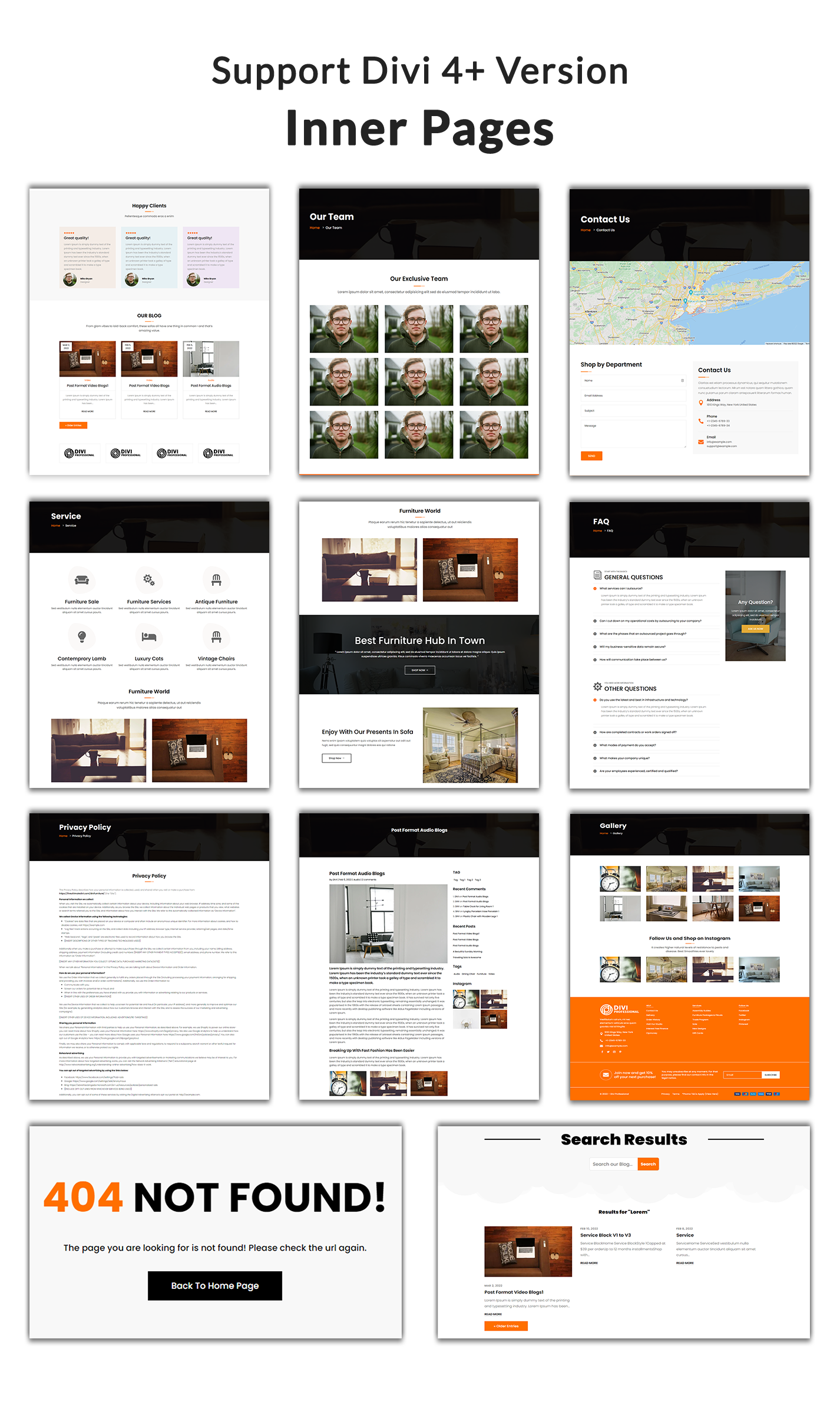 Divi Furniture Shop WooCommerce Child Theme