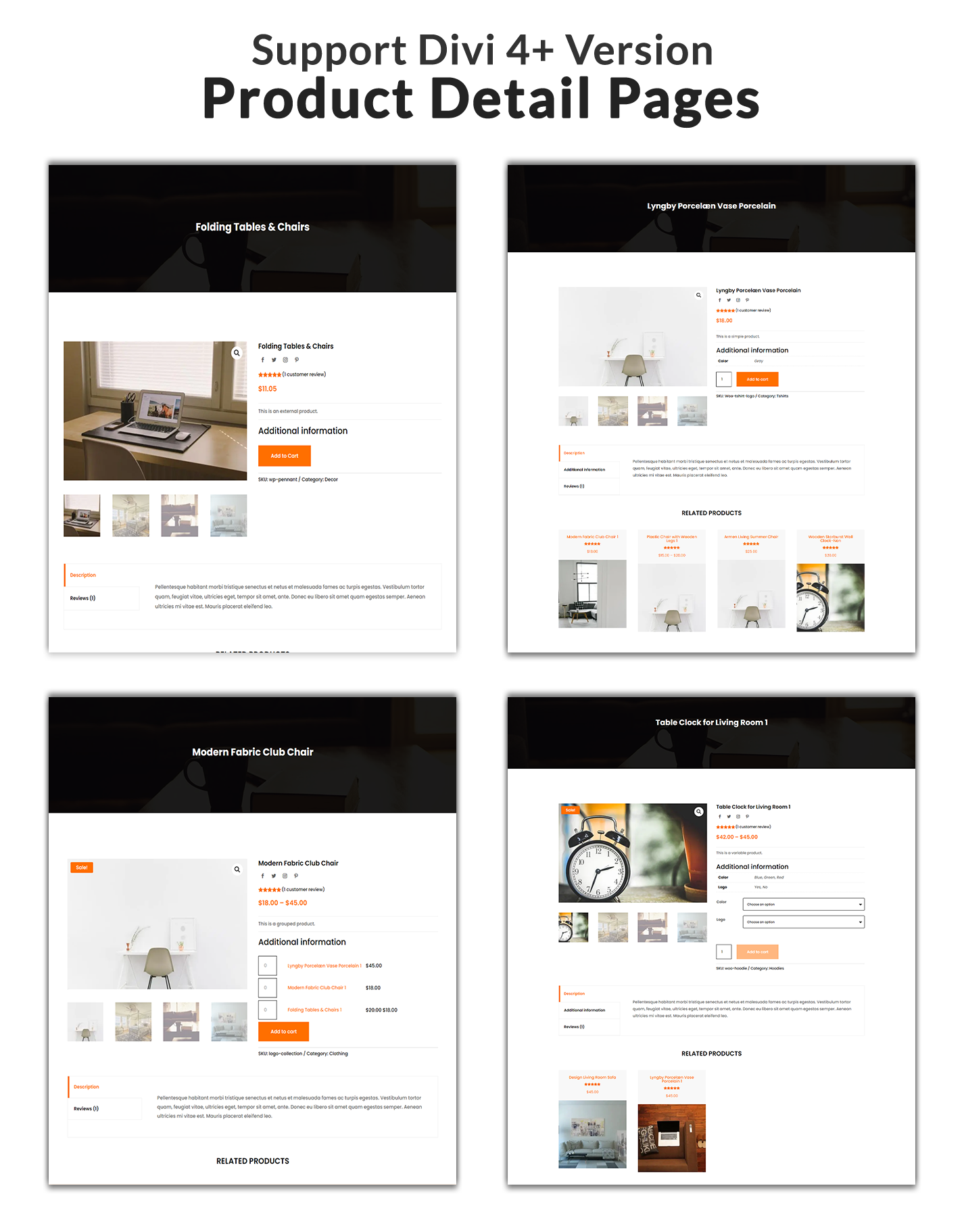 Divi Furniture Shop WooCommerce Child Theme