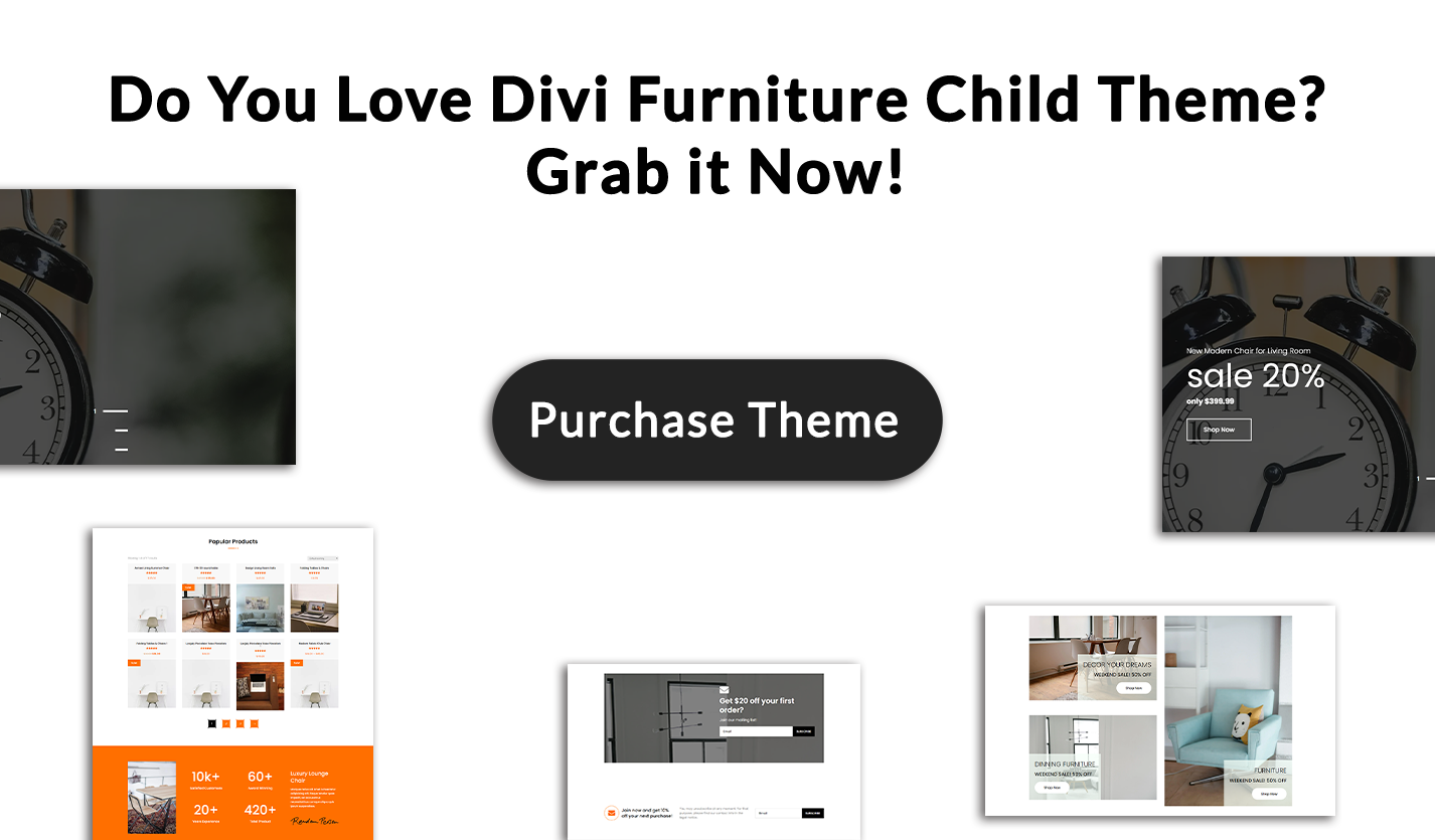 Divi Furniture Shop WooCommerce Child Theme