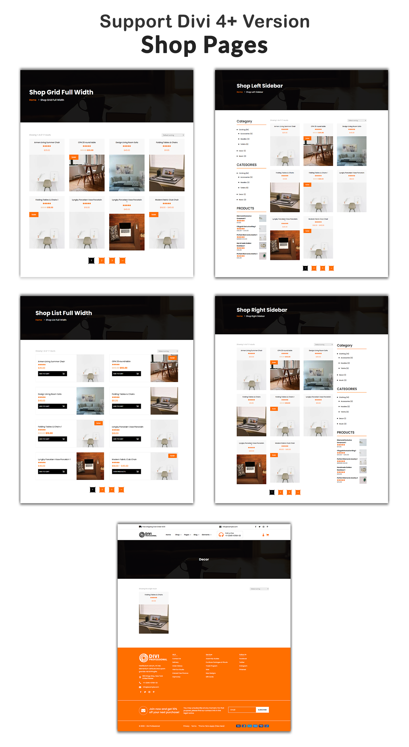 Divi Furniture Shop WooCommerce Child Theme