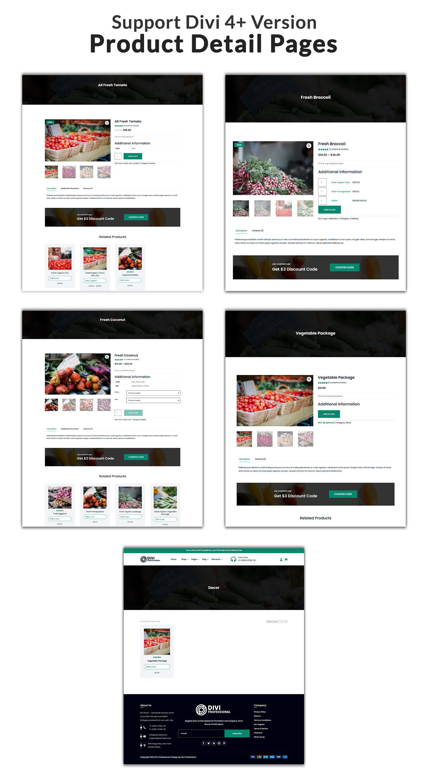 Divi Grocery Store WooCommerce Child Theme