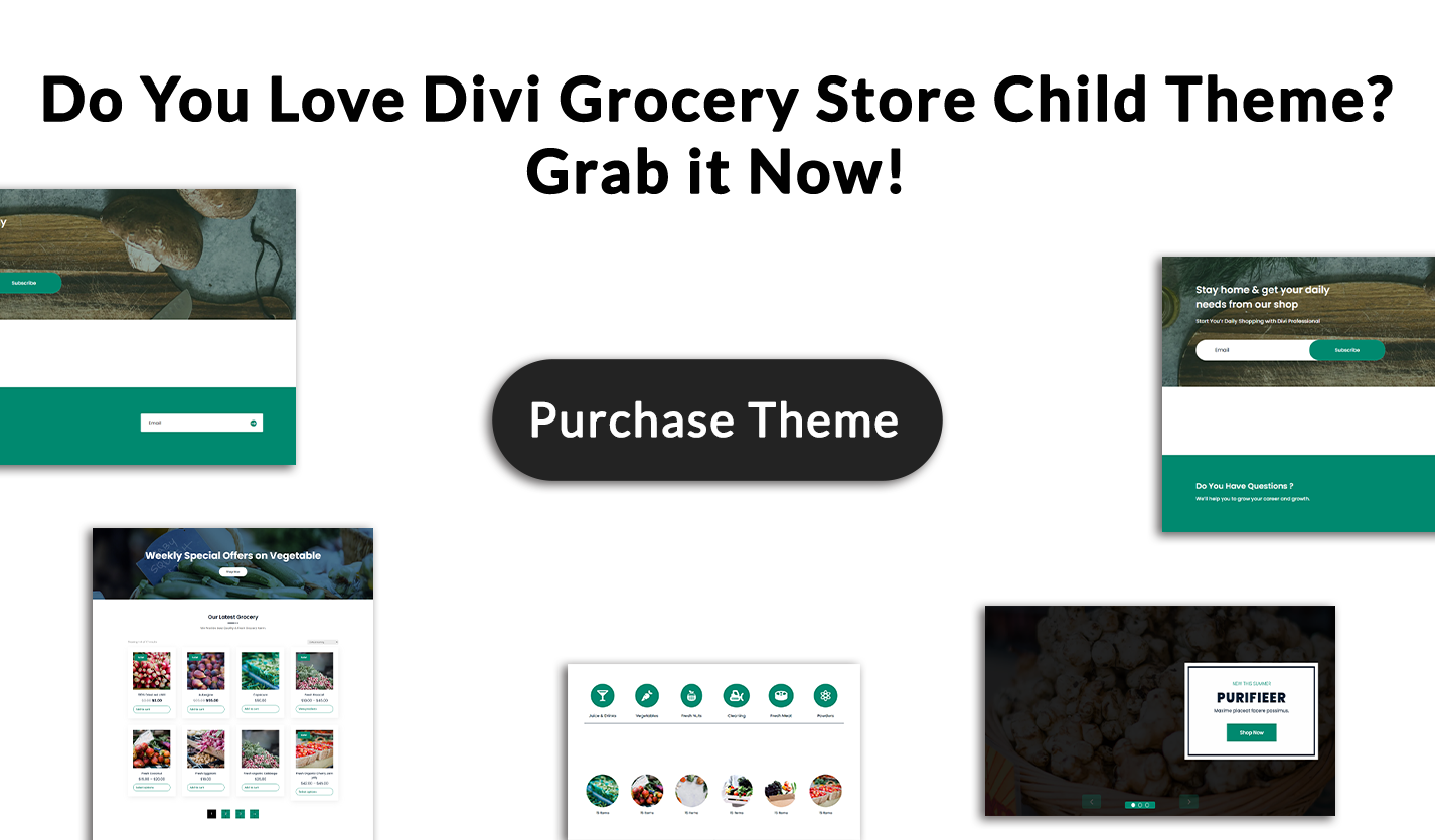 Divi Grocery Store WooCommerce Child Theme