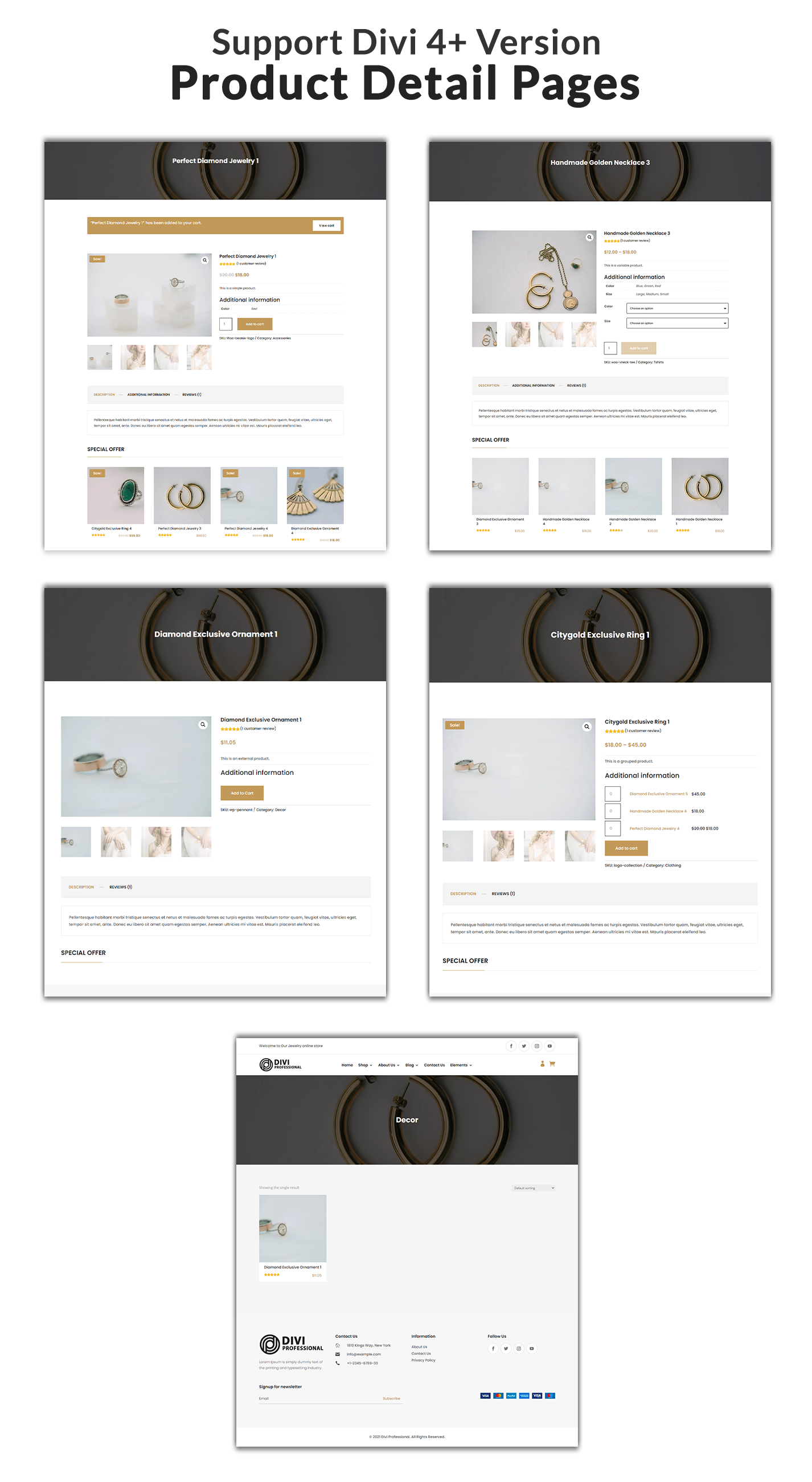 Divi Jewelry Shop WooCommerce Child Theme