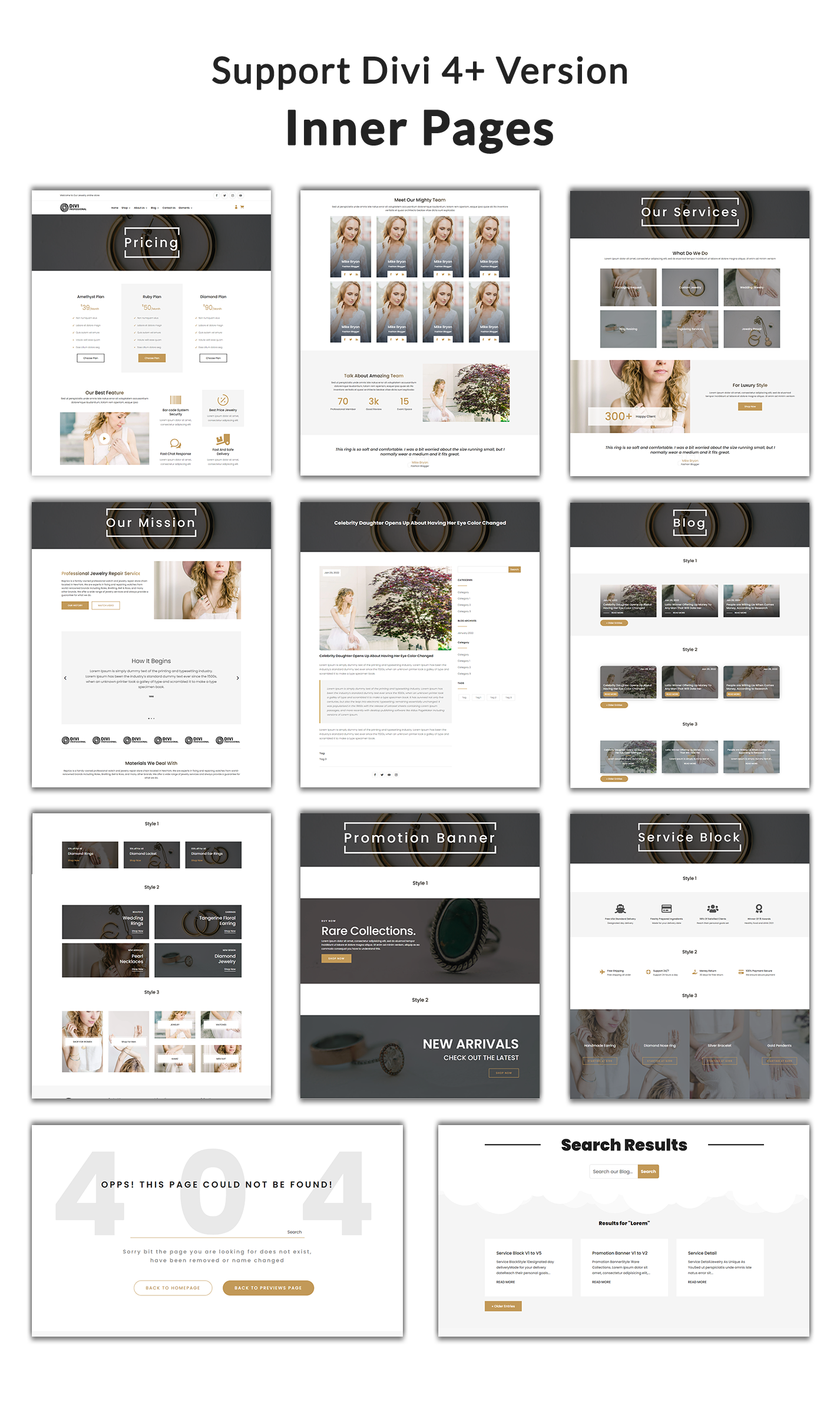Divi Jewelry Shop WooCommerce Child Theme