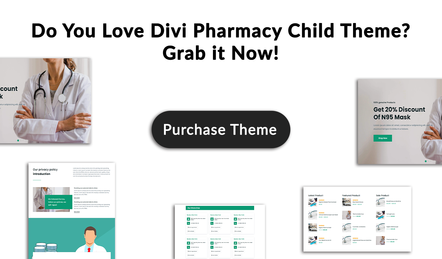 Divi Pharmacy Shop WooCommerce Child Theme