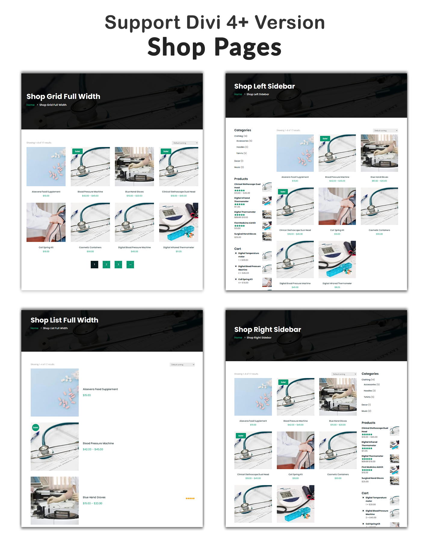 Divi Pharmacy Shop WooCommerce Child Theme