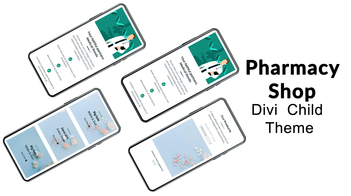Divi Pharmacy Shop WooCommerce Child Theme