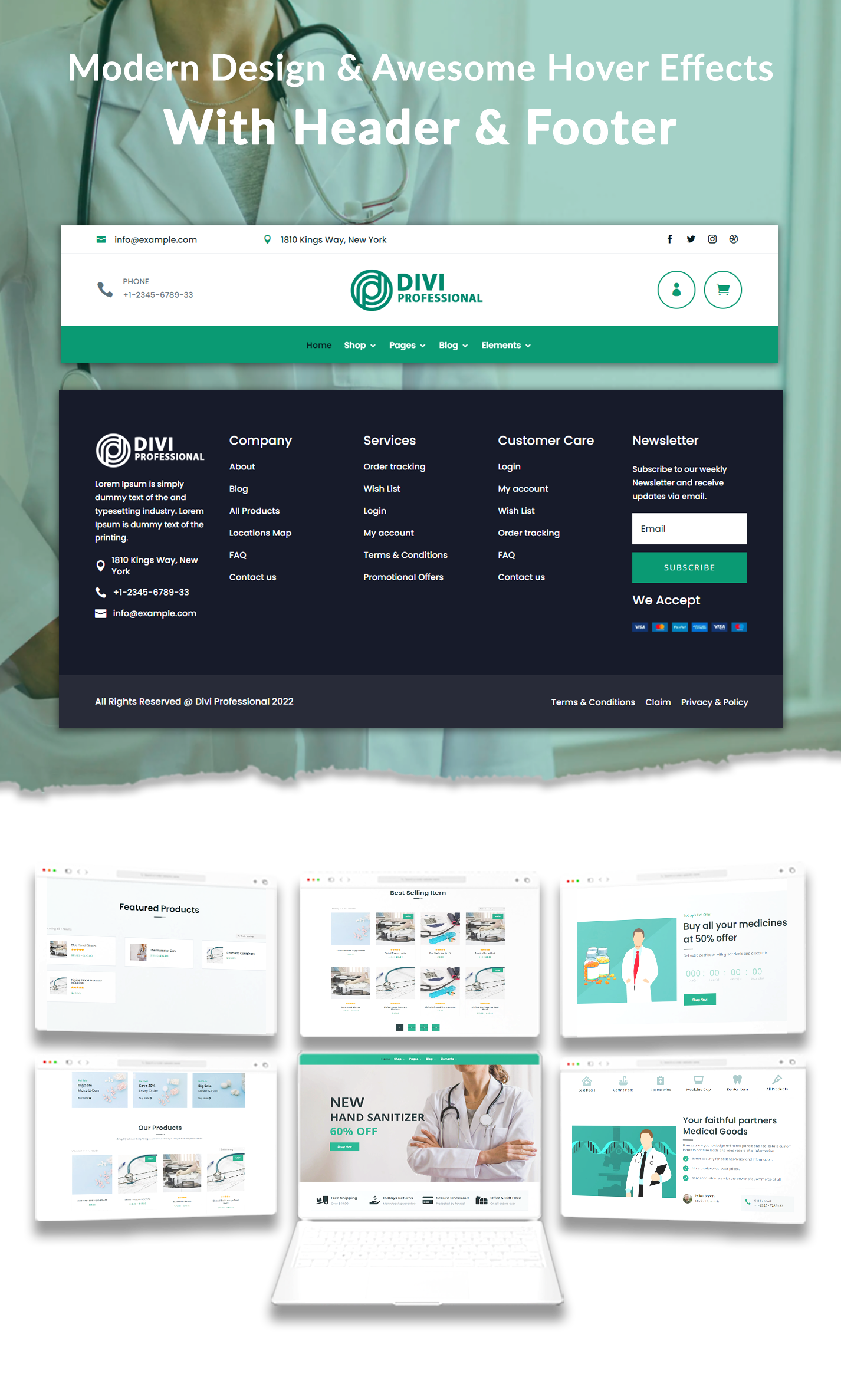 Divi Pharmacy Shop WooCommerce Child Theme