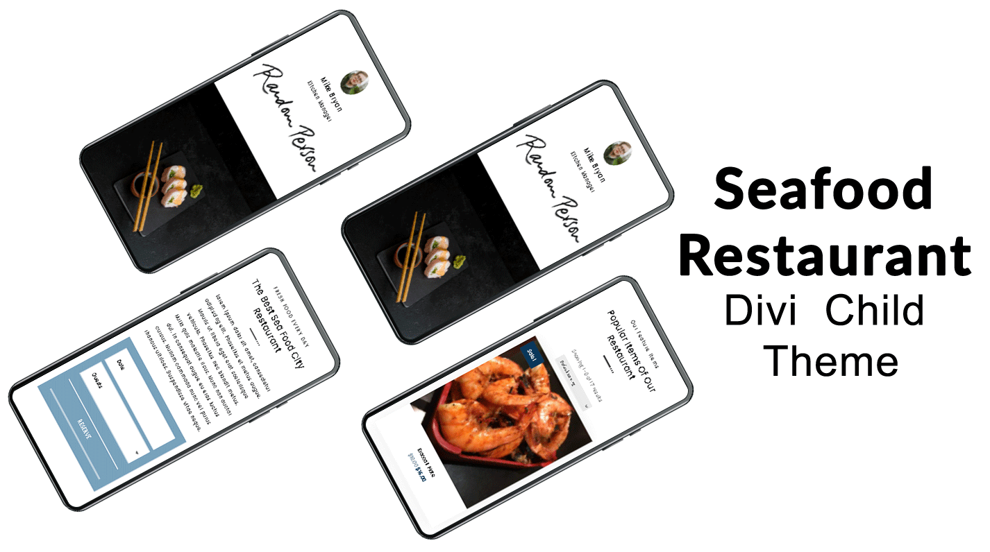 Divi Seafood Restaurant Shop WooCommerce Child Theme