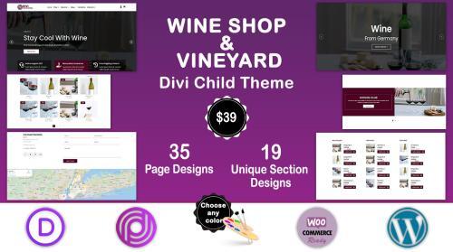 Divi Wine Shop And Vineyard WooCommerce Child Theme