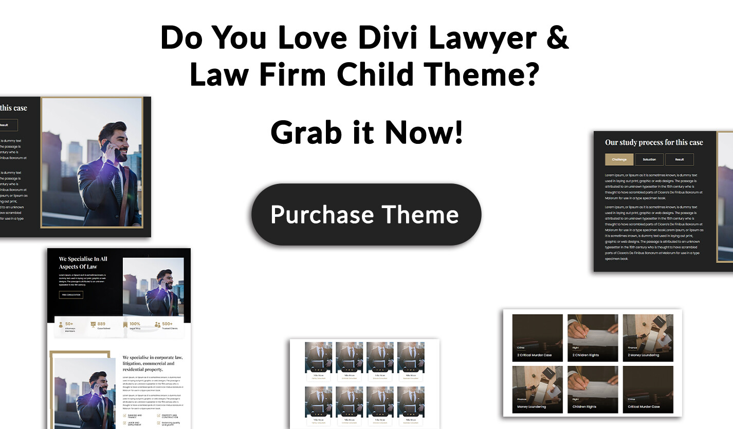 Divi Lawyer and Law Firm Child Theme