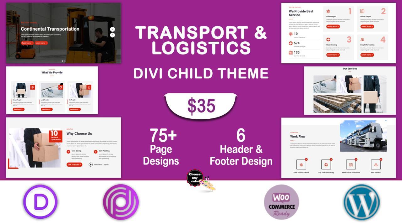 Divi Transport and Logistics Child Theme - Divi Professional