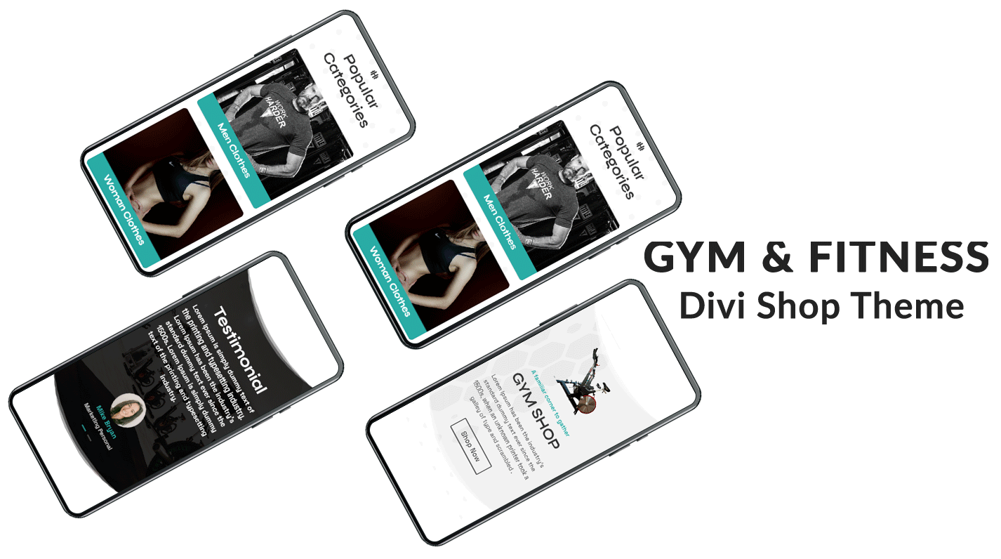 Divi Gym and Fitness shop Woocommerce Theme