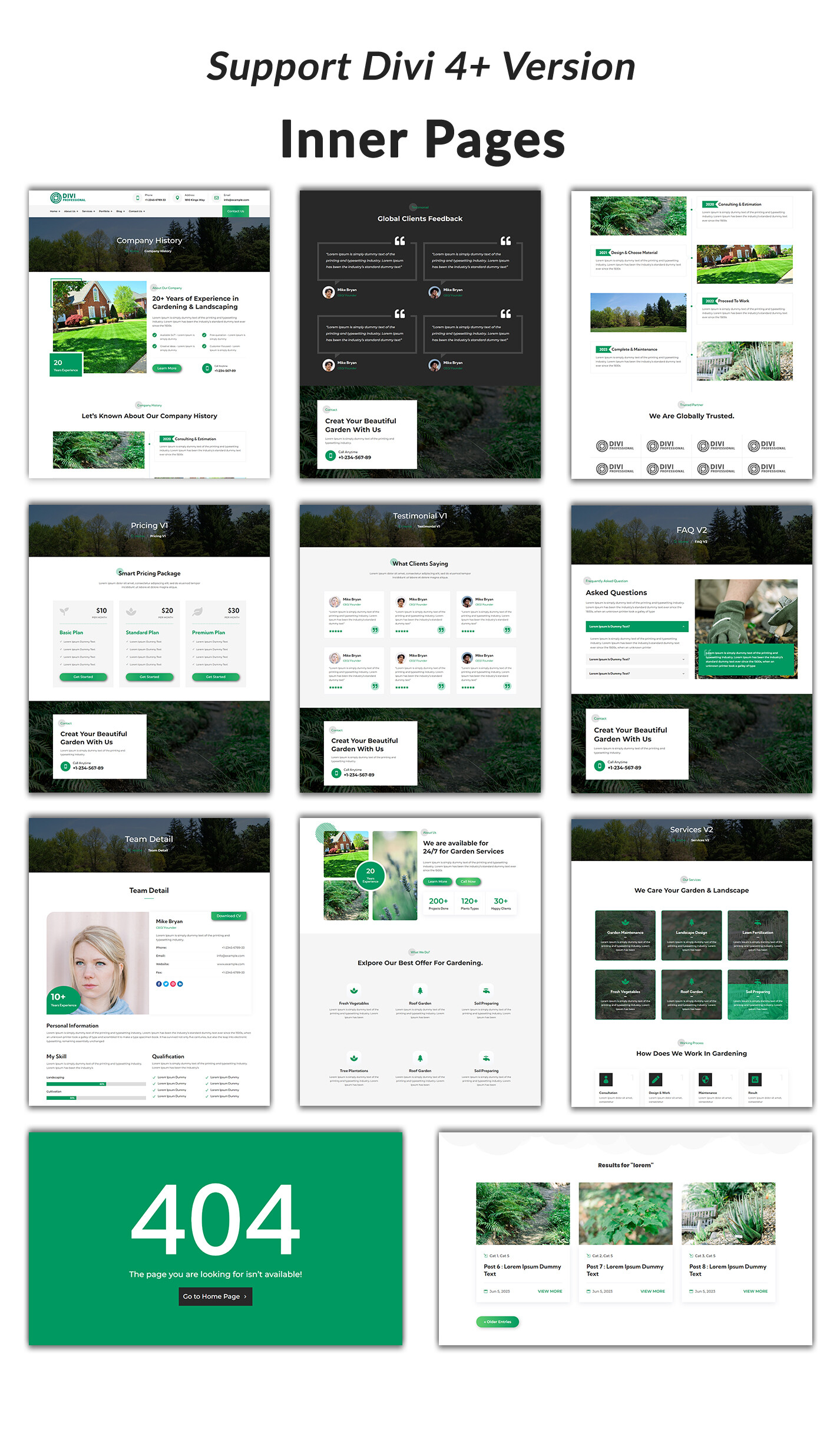 Divi Gardening & Landscaping Theme