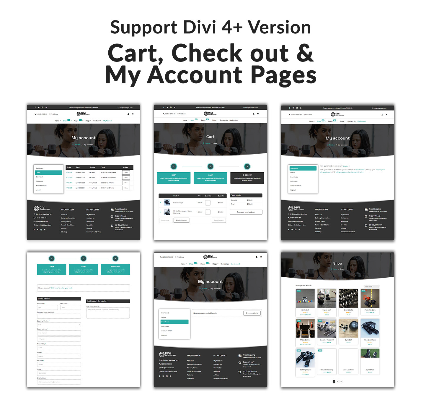 Divi Gym and Fitness shop Woocommerce Theme