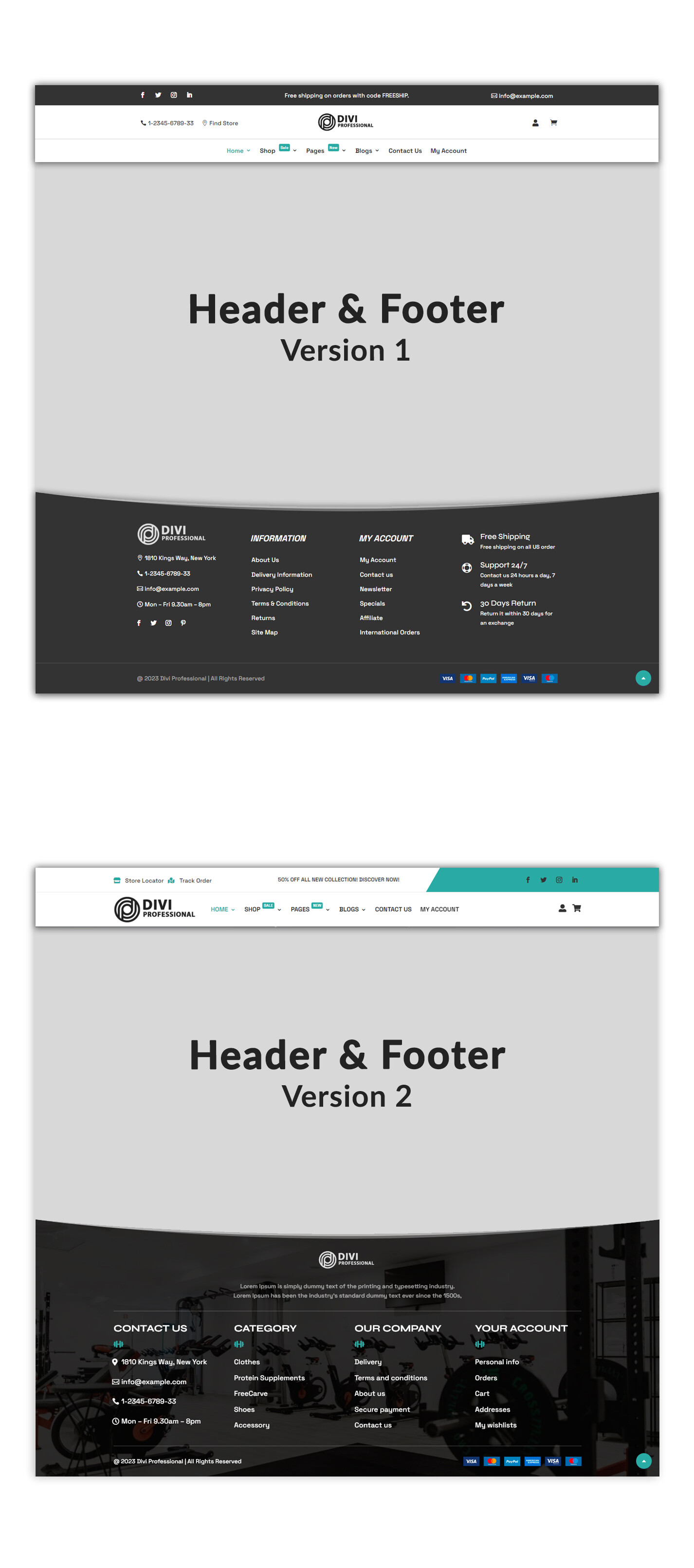 Divi Gym and Fitness shop Woocommerce Theme