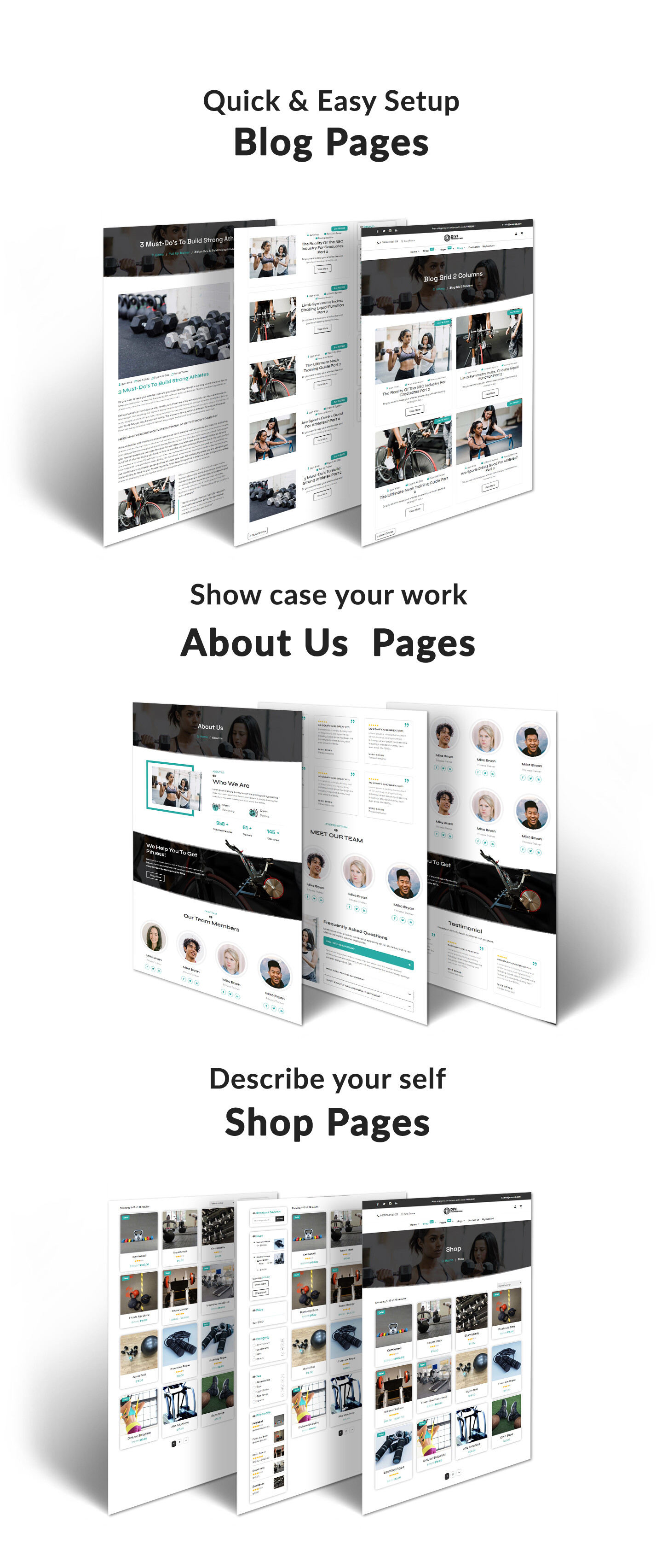 Divi Gym and Fitness shop Woocommerce Theme