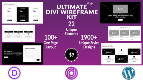 Divi Wireframe Kit