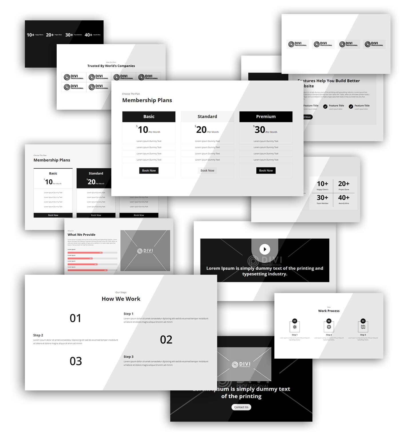 Ultimate Multipurpose Divi Wireframe Kit