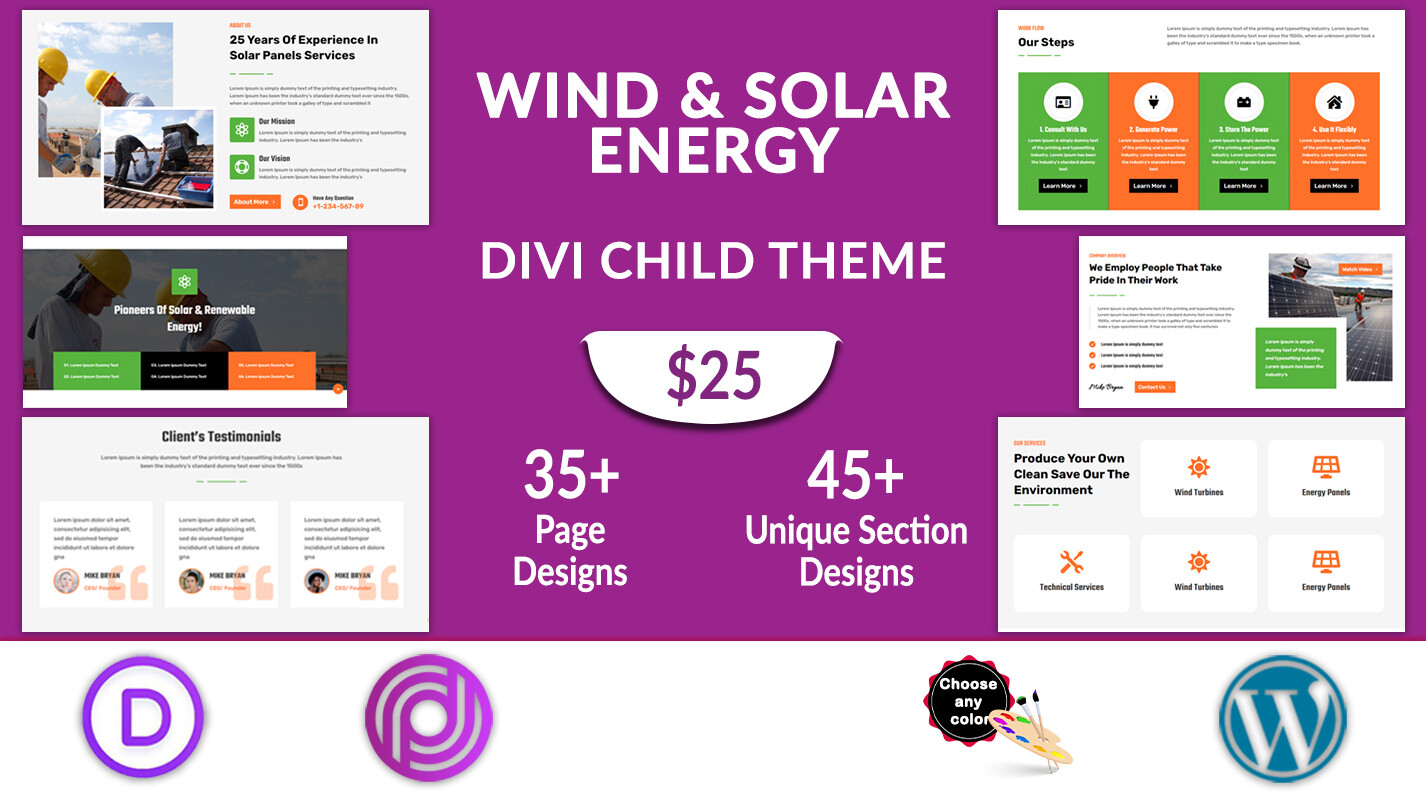 Divi Wind and Solar Energy Theme