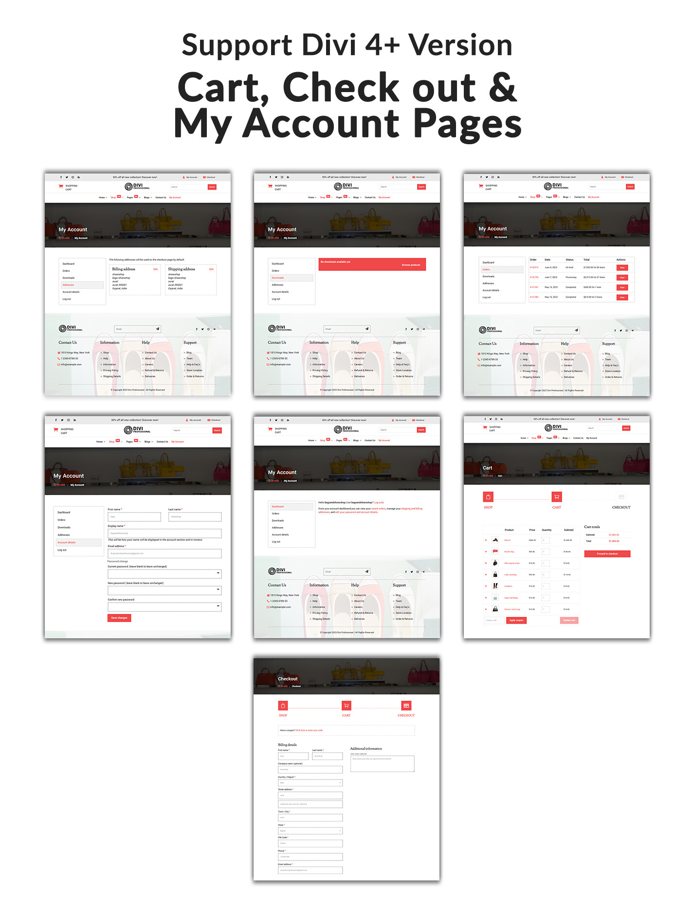 Divi Bags and Shoes Woocommerce Theme