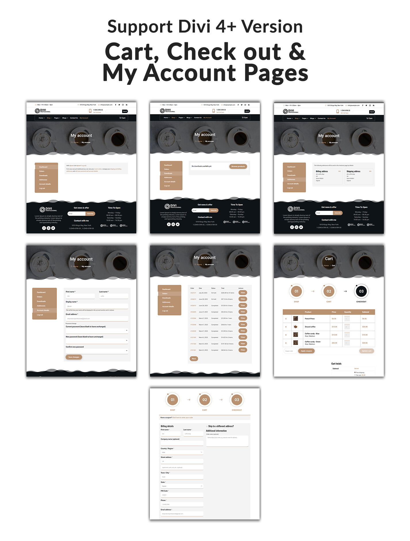 Divi Coffee Shop Woocommerce Theme