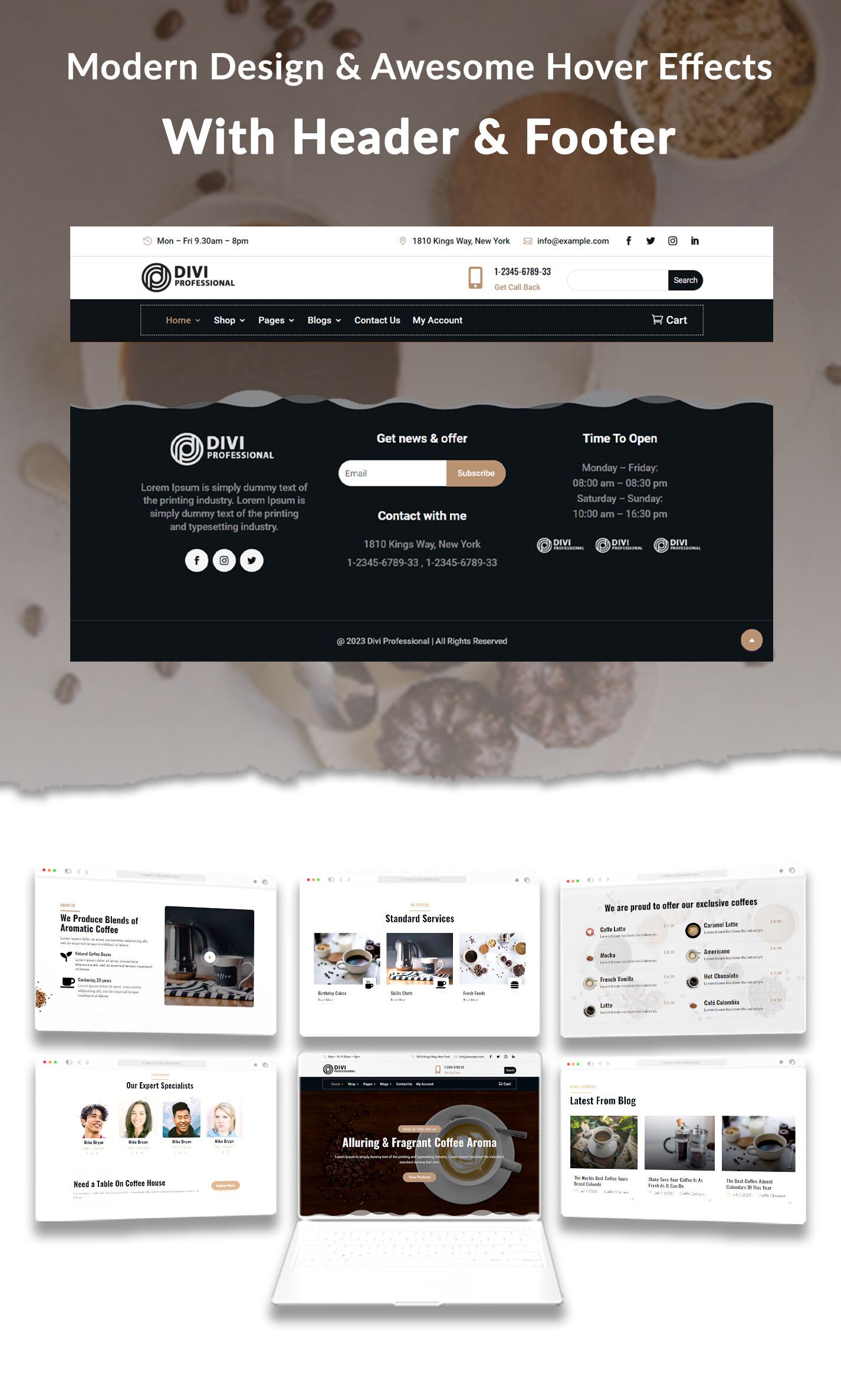 Divi Coffee Shop Woocommerce Theme