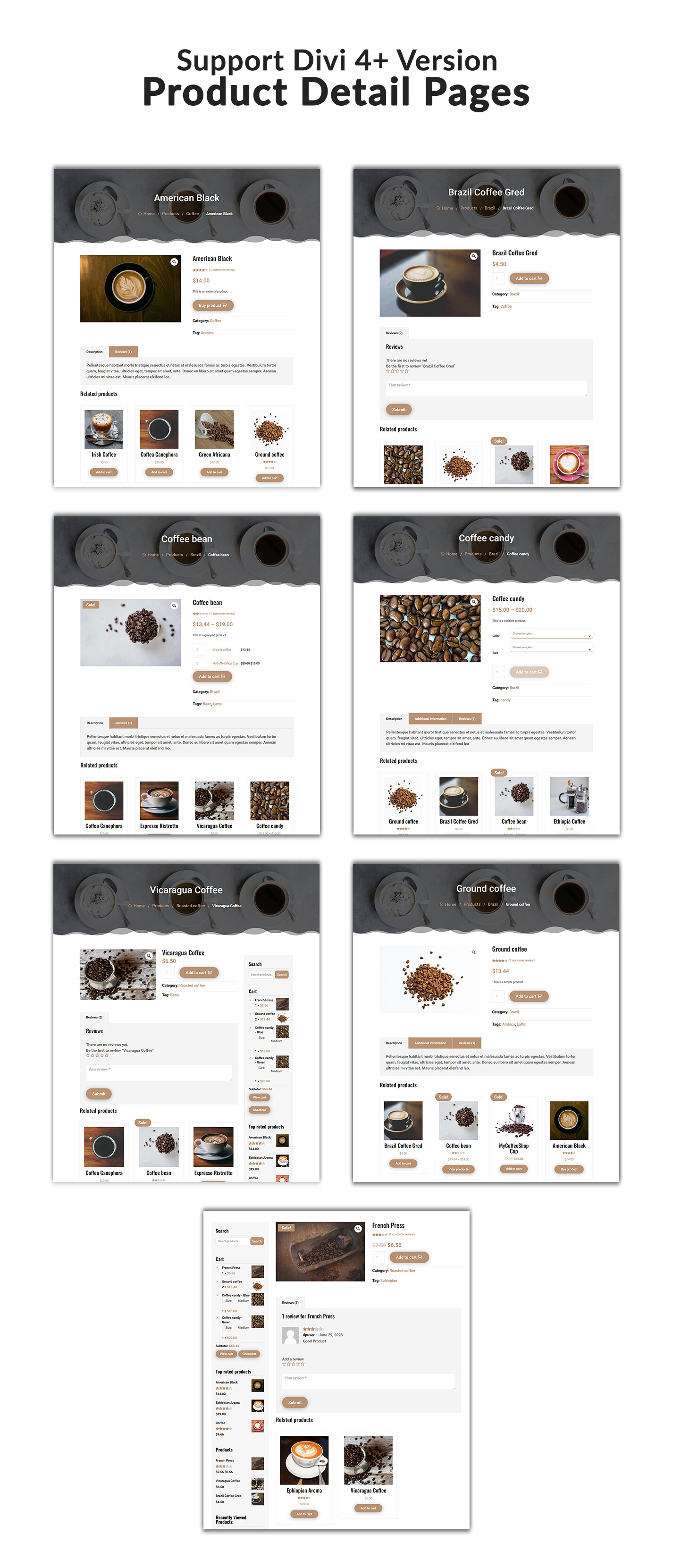 Divi Coffee Shop Woocommerce Theme