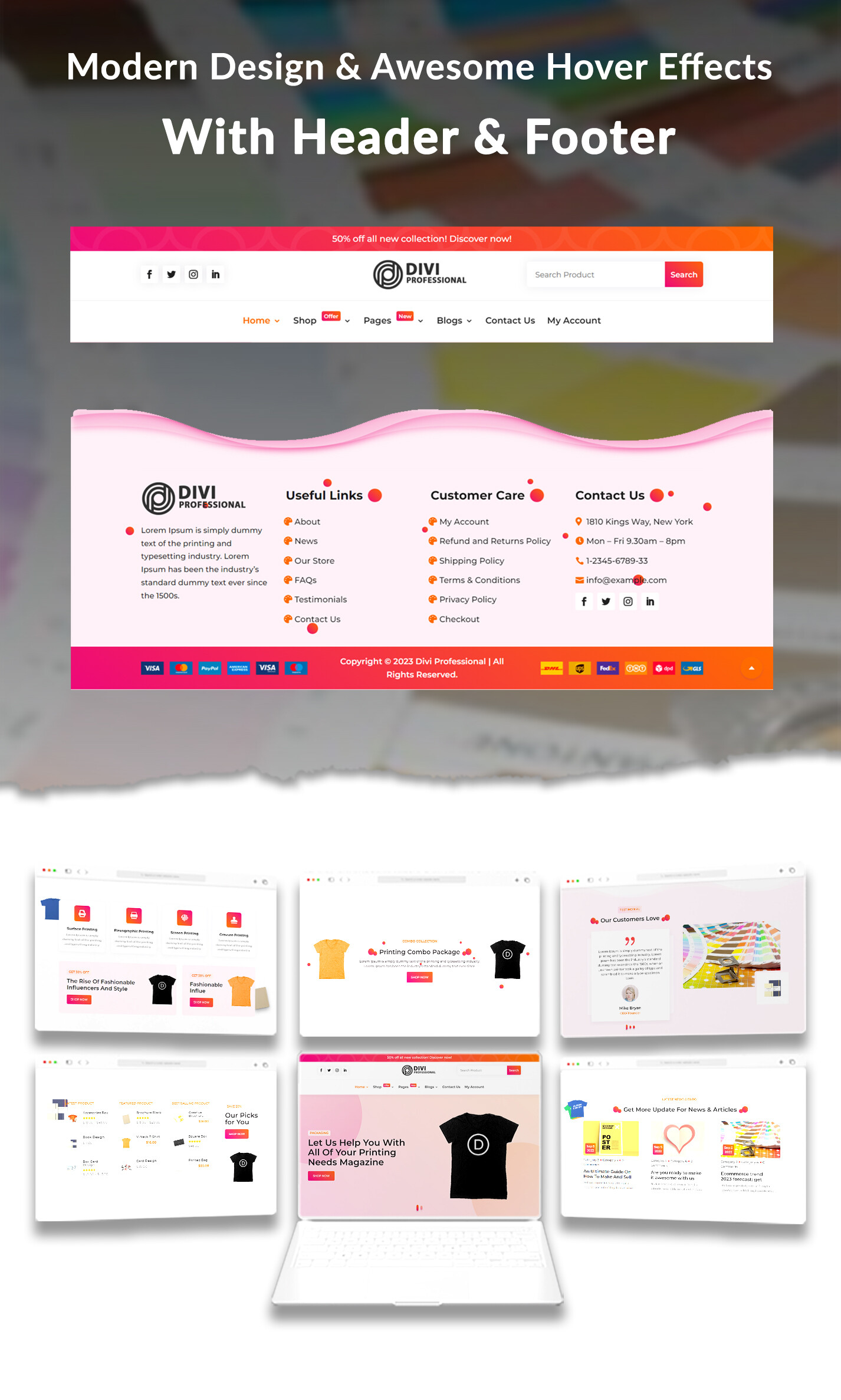 Divi Print Shop Woocommerce Theme