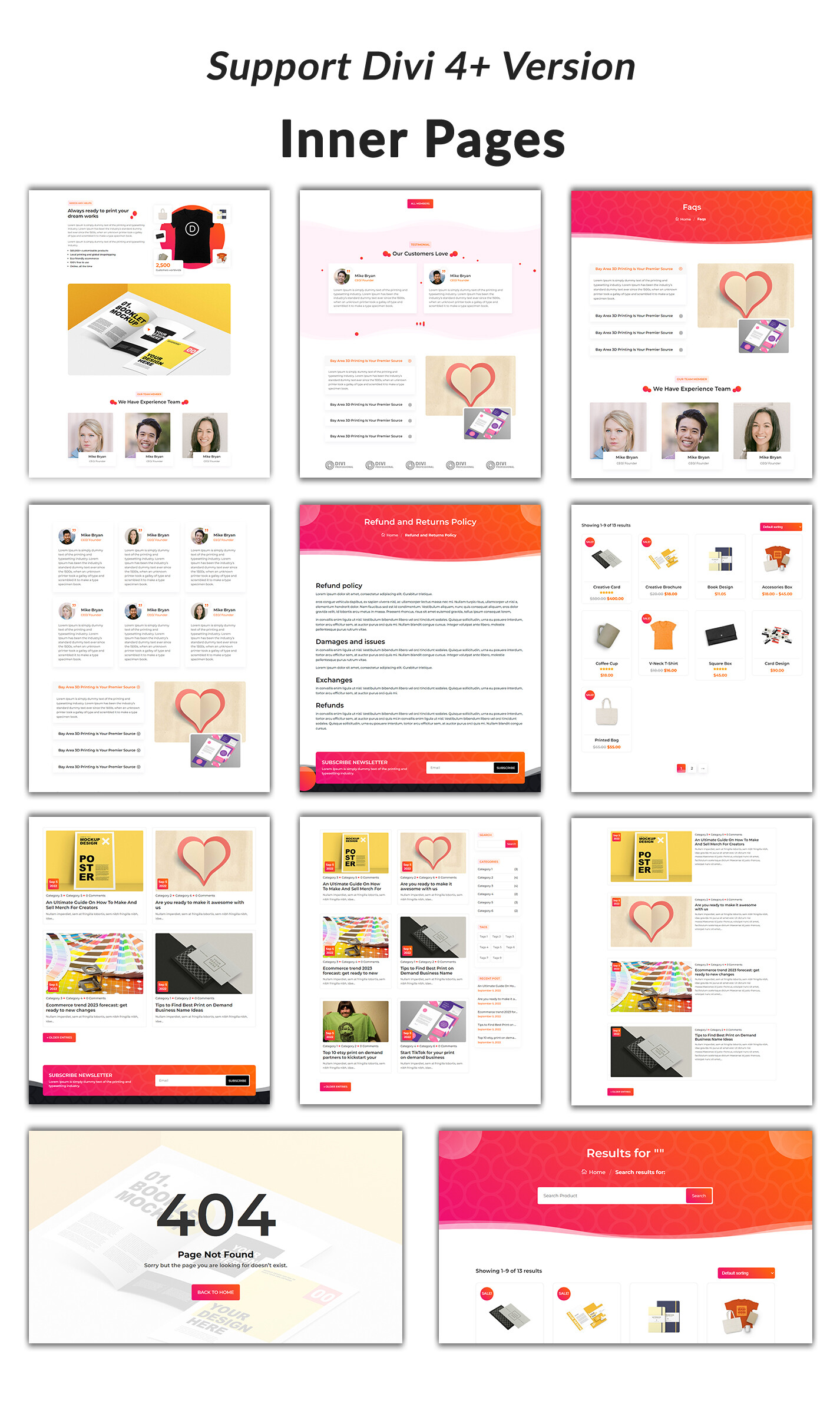 Divi Print Shop Woocommerce Theme