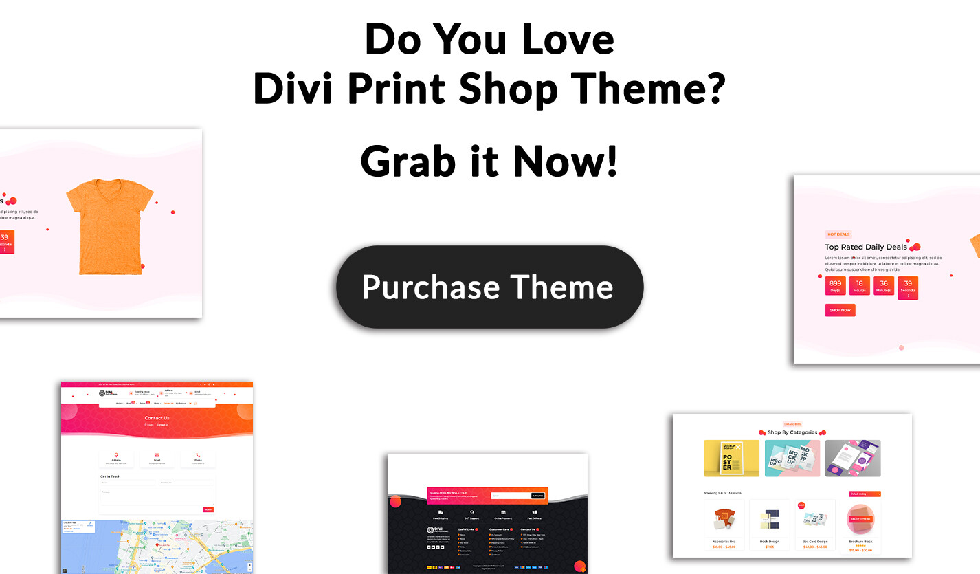 Divi Print Shop Woocommerce Theme