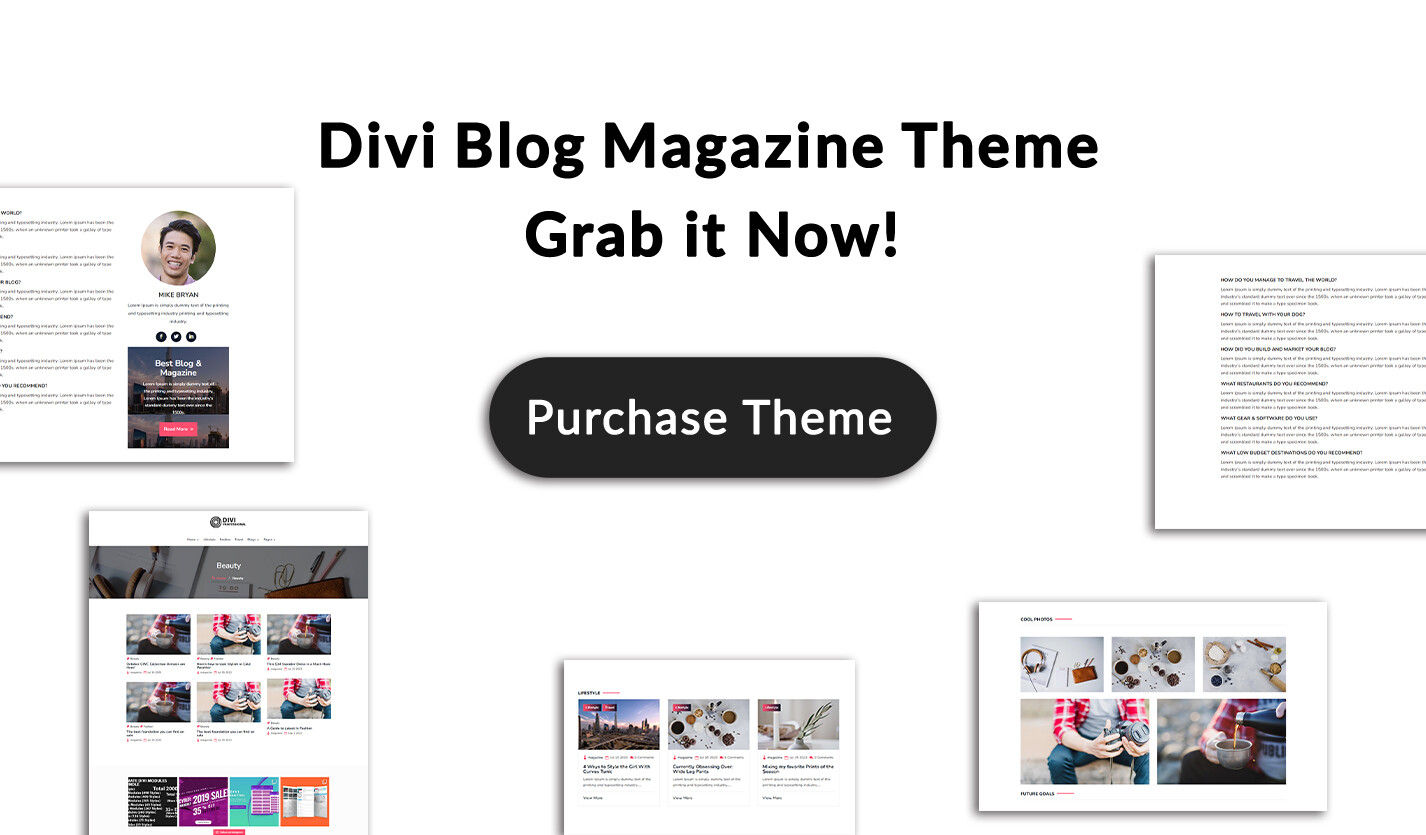 Divi Minimalist Modern Blog Theme