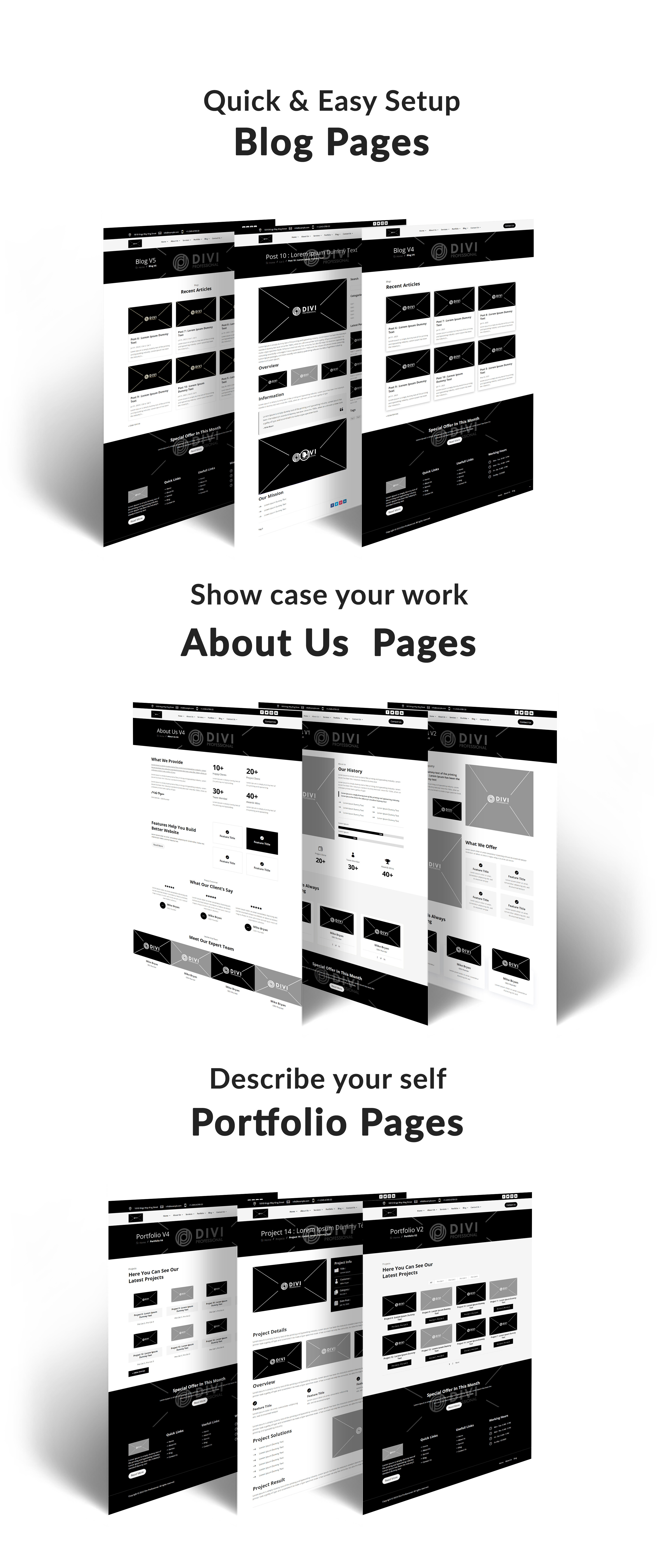 Ultimate Multipurpose Divi Wireframe Theme