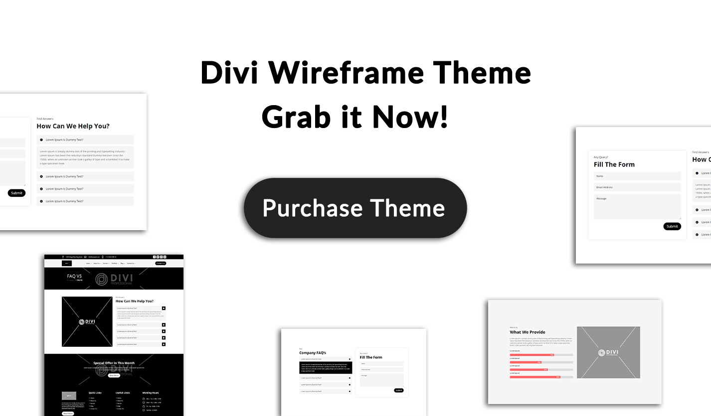 Ultimate Multipurpose Divi Wireframe Theme
