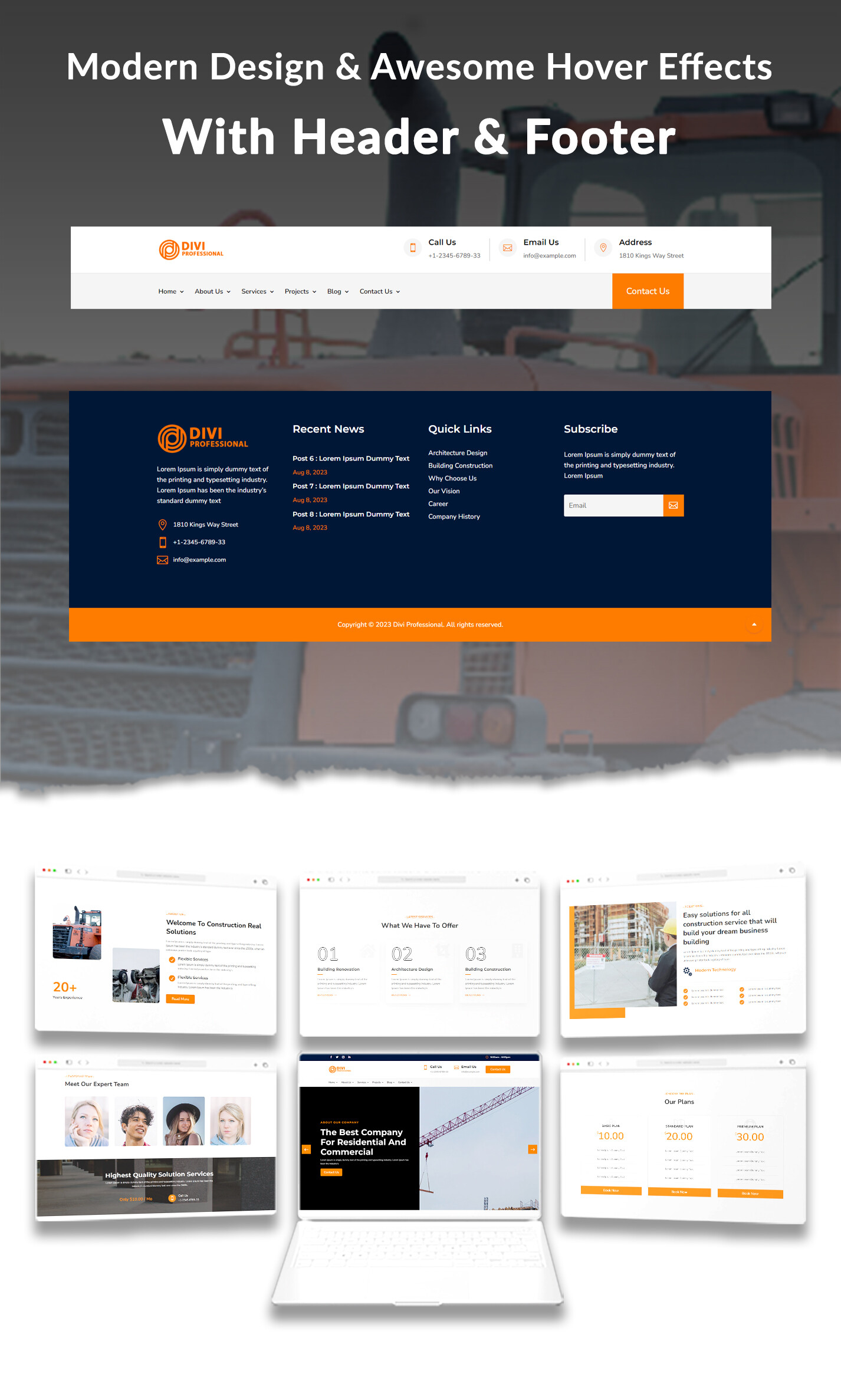 Divi Construction and Architecture Theme