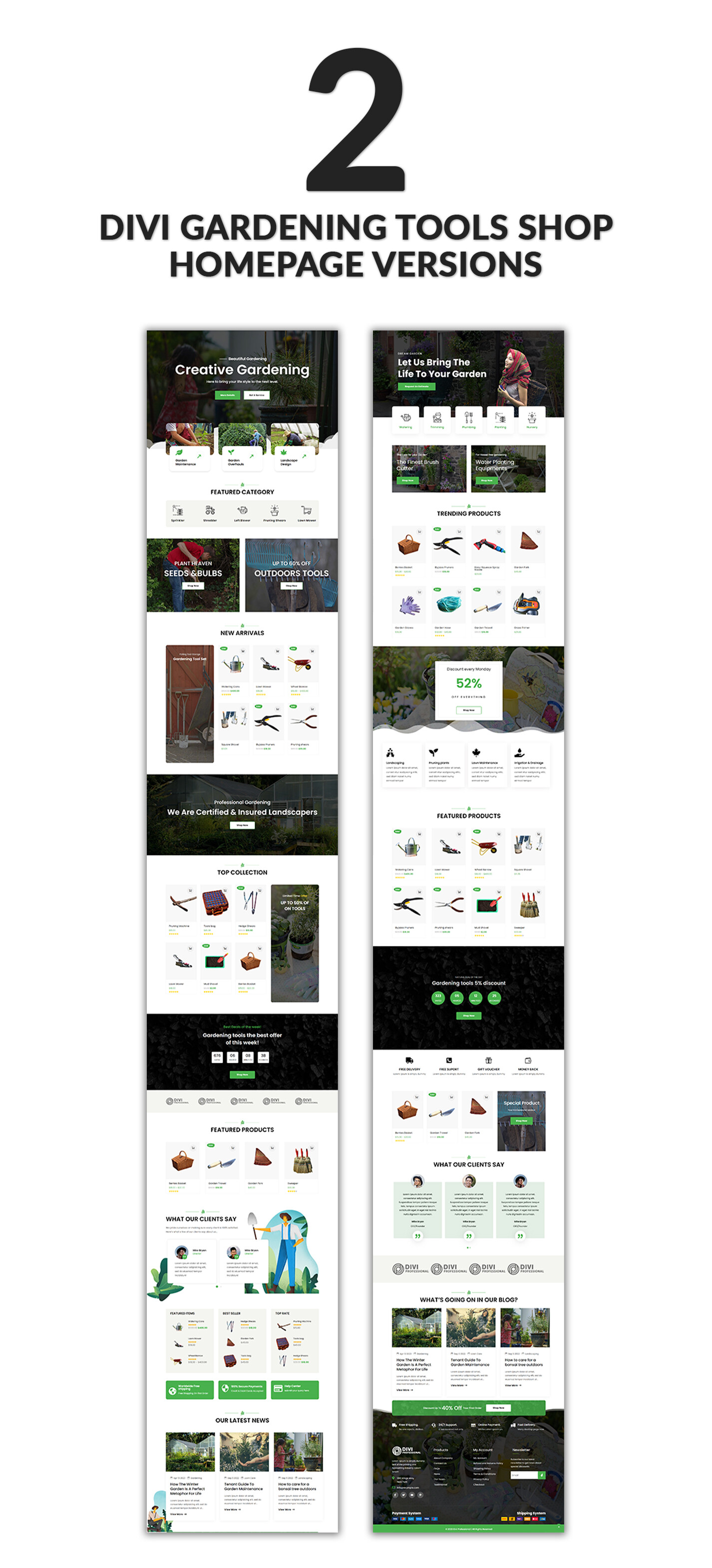 Divi Gardening Tools Shop Child Theme